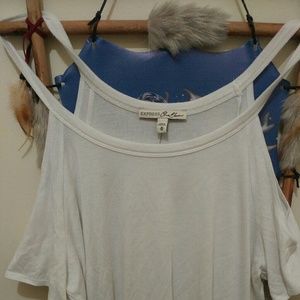 Express one eleven open shoulder shirt